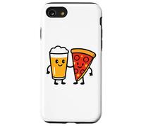 Custodia per iPhone SE (2020) / 7/8 Divertente design con scritta "Best Friends" con birra e pizza, per uomini, donne, papà, mamma