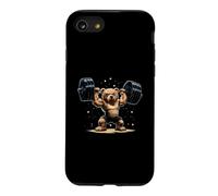 Custodia per iPhone SE (2020) / 7/8 Divertente orsacchiotto sollevamento pesi palestra allenamento animale sollevatore