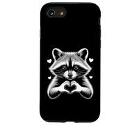 Custodia per iPhone SE (2020) / 7/8 Divertente procione cuore zampe linea illustrazione comico