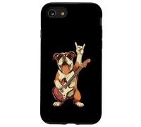 Custodia per iPhone SE (2020) / 7/8 Divertente Rock Dog Bulldog Music Lover Illustrazione Design
