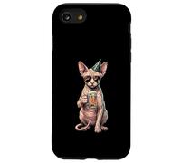 Custodia per iPhone SE (2020) / 7/8 Divertente Sphynx Cat Party Animal Birra & Occhiali da sole Compleanno