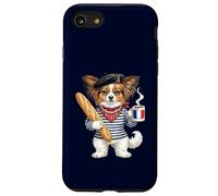Custodia per iPhone SE (2020) / 7/8 dolce divertente papillon cane tazza caffè Francia bandiera