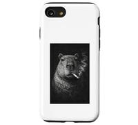 Custodia per iPhone SE (2020) / 7/8 Duro Capybara Fumare Roditore Carbone Schizzo