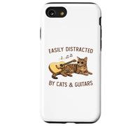 Custodia per iPhone SE (2020) / 7/8 Easily Distracted By Cats And Guitars Tabby Cat Guitarist