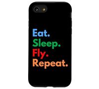 Custodia per iPhone SE (2020) / 7/8 Eat Sleep Fly Repeat - Viaggiatori, piloti e amanti dell'aviazione