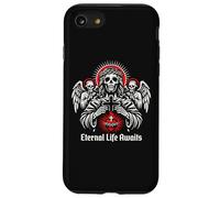Custodia per iPhone SE (2020) / 7/8 Eternal Life Awaits Dark Christian Gothic Skeleton Gesù Art