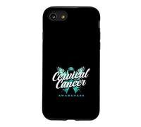Custodia per iPhone SE (2020) / 7/8 Farfalla cervicale Cancer Awareness Teal Ribbon Support