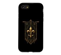 Custodia per iPhone SE (2020) / 7/8 Fleur-de-Lis Banner medievale gotico araldico emblema arte