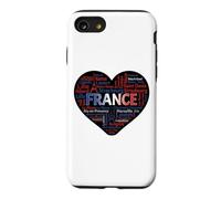 Custodia per iPhone SE (2020) / 7/8 Francia, cuore, tipografia, mappa, parigi, città, francese, parola, nuvola, g