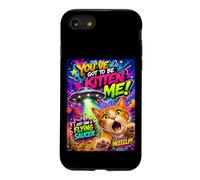 Custodia per iPhone SE (2020) / 7/8 Funny Alien Cat Flying Saucer Graffiti Artwork Cartoon