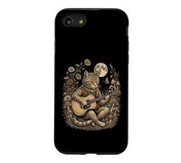 Custodia per iPhone SE (2020) / 7/8 Gatto che suona la chitarra acustica notte luna piena
