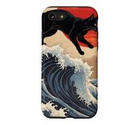Custodia per iPhone SE (2020) / 7/8 Gatto giapponese che cammina sopra la grande onda Hokusai