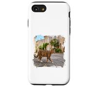 Custodia per iPhone SE (2020) / 7/8 Gatto soriano che cammina tranquilla scena di strada europea