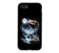 Custodia per iPhone SE (2020) / 7/8 Geco crestato che ulula alla luna anni '90 retrò