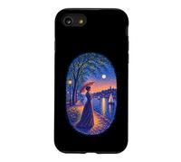 Custodia per iPhone SE (2020) / 7/8 Georges Seurat Ispirato Pointillist Moonlit Riverside Woman
