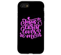 Custodia per iPhone SE (2020) / 7/8 Gesù Cristo mi ama Fede rosa I credenti cristiani amano l'arte