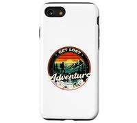 Custodia per iPhone SE (2020) / 7/8 Get Lost Adventure Find Yourself, design retrò per escursioni al tramonto