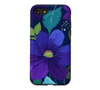 Custodia per iPhone SE (2020) / 7/8 Giardino fiorito botanico blu floreale anemone viola
