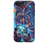 Custodia per iPhone SE (2020) / 7/8 Giocatore per PC futuristico Cyberpunk e gioco di ruolo