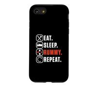 Custodia per iPhone SE (2020) / 7/8 Gioco di carte divertente di ripetizione di Rummy di Eat Sleep per un giocatore di ramino