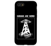 Custodia per iPhone SE (2020) / 7/8 Gli umani sono strani retrò divertente astronave aliena rapimento UFO