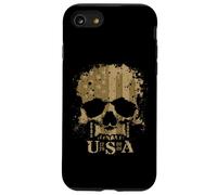 Custodia per iPhone SE (2020) / 7/8 Grafica robusta del teschio di compleanno USA 2026 per uomini coraggiosi e duri
