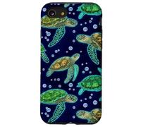 Custodia per iPhone SE (2020) / 7/8 Green Sea Turtle Marine Life Ocean Decorative Pattern
