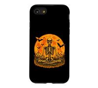 Custodia per iPhone SE (2020) / 7/8 Halloween Skeleton Meditation Yoga Full Moon Retro Horror