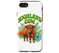 Custodia per iPhone SE (2020) / 7/8 Highland Cow Groovy Floreale Acquerello Boho Highland Cow