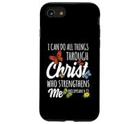 Custodia per iPhone SE (2020) / 7/8 I Can Do All Things Through Christ Buttefly Art Religious