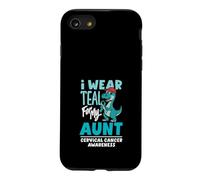 Custodia per iPhone SE (2020) / 7/8 I Wear Teal For My Aunt Cervicale Cancer Awareness Dinosaur