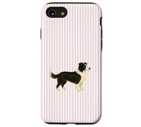 Custodia per iPhone SE (2020) / 7/8 Illustrazione a righe rosa Border Collie carino per cane mamma