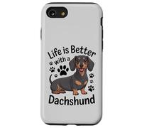 Custodia per iPhone SE (2020) / 7/8 La vita è migliore con un bassotto, cane Doxie nero e marrone chiaro