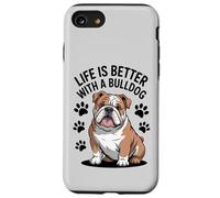 Custodia per iPhone SE (2020) / 7/8 La vita è migliore con un bulldog, cane marrone e bianco