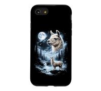 Custodia per iPhone SE (2020) / 7/8 Lama che ulula alla luna anni '90 retrò