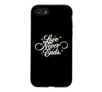 Custodia per iPhone SE (2020) / 7/8 L'amore non finisce mai - Tipografia di lusso bianca celestiale elegante