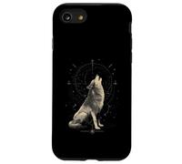 Custodia per iPhone SE (2020) / 7/8 Lupo Ululante Celeste Costellazione Cosmica