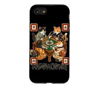 Custodia per iPhone SE (2020) / 7/8 Meowjong Cat Playing Mahjong Gioco tradizionale cinese