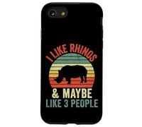 Custodia per iPhone SE (2020) / 7/8 Mi piacciono i rinoceronti e forse piace 3 Persone Vintage Rhino Retro
