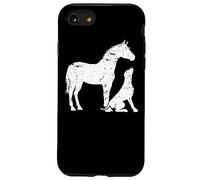 Custodia per iPhone SE (2020) / 7 / 8 Motivo cavallo e cane per donne e uomini. Amante dei cani