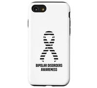 Custodia per iPhone SE (2020) / 7/8 Nastro a strisce bianche e nere per la consapevolezza dei disturbi bipolari