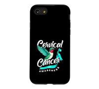 Custodia per iPhone SE (2020) / 7/8 Nastro color foglia di tè per la consapevolezza del cancro cervicale, per amanti degli uccelli