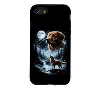 Custodia per iPhone SE (2020) / 7/8 Nova Scotia Duck Tolling Retriever che ulula alla luna anni '90