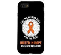 Custodia per iPhone SE (2020) / 7/8 Orange Ribbon Puzzle Autismo MS Consapevolezza Unire Speranza