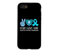 Custodia per iPhone SE (2020) / 7/8 Peace Love Cure Consapevolezza del mutismo selettivo, colore: verde acqua, speranza