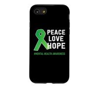 Custodia per iPhone SE (2020) / 7/8 Peace Love Hope - Supporto per la consapevolezza della salute mentale, colore: verde