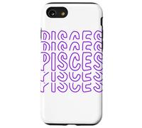 Custodia per iPhone SE (2020) / 7/8 Pesci Ripetendo Bold Purple Zodiac Typography