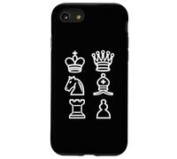 Custodia per iPhone SE (2020) / 7/8 Pezzi Degli Scacchi Neri Icone Simboli Sport Mentale