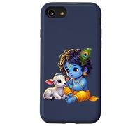 Custodia per iPhone SE (2020) / 7/8 Piccolo Krishna Gopal con vitello adorabile arte spirituale indù