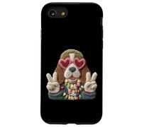 Custodia per iPhone SE (2020) / 7/8 Playful Basset Hound - Occhiali da sole con simbolo della pace